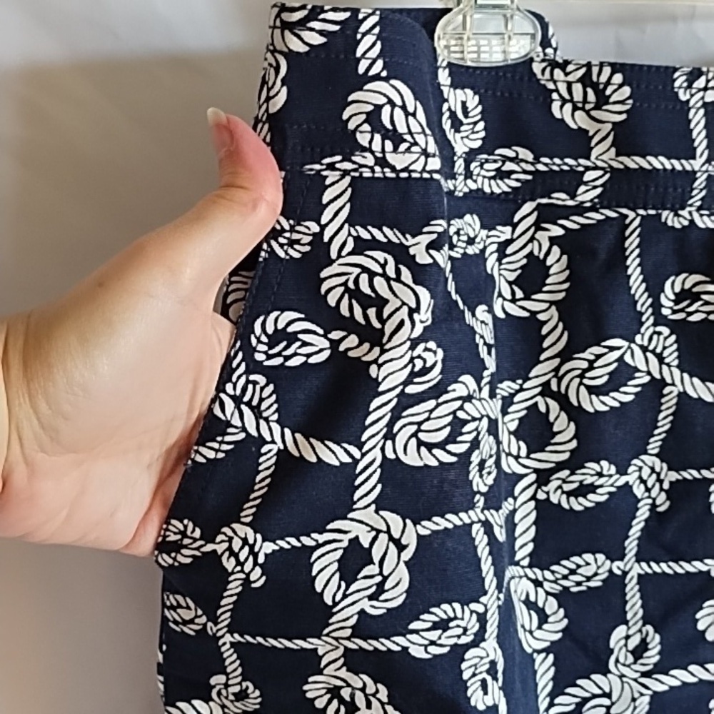 Talbots Navy and White Rope Print Mini Skirt - Picture 4 of 7